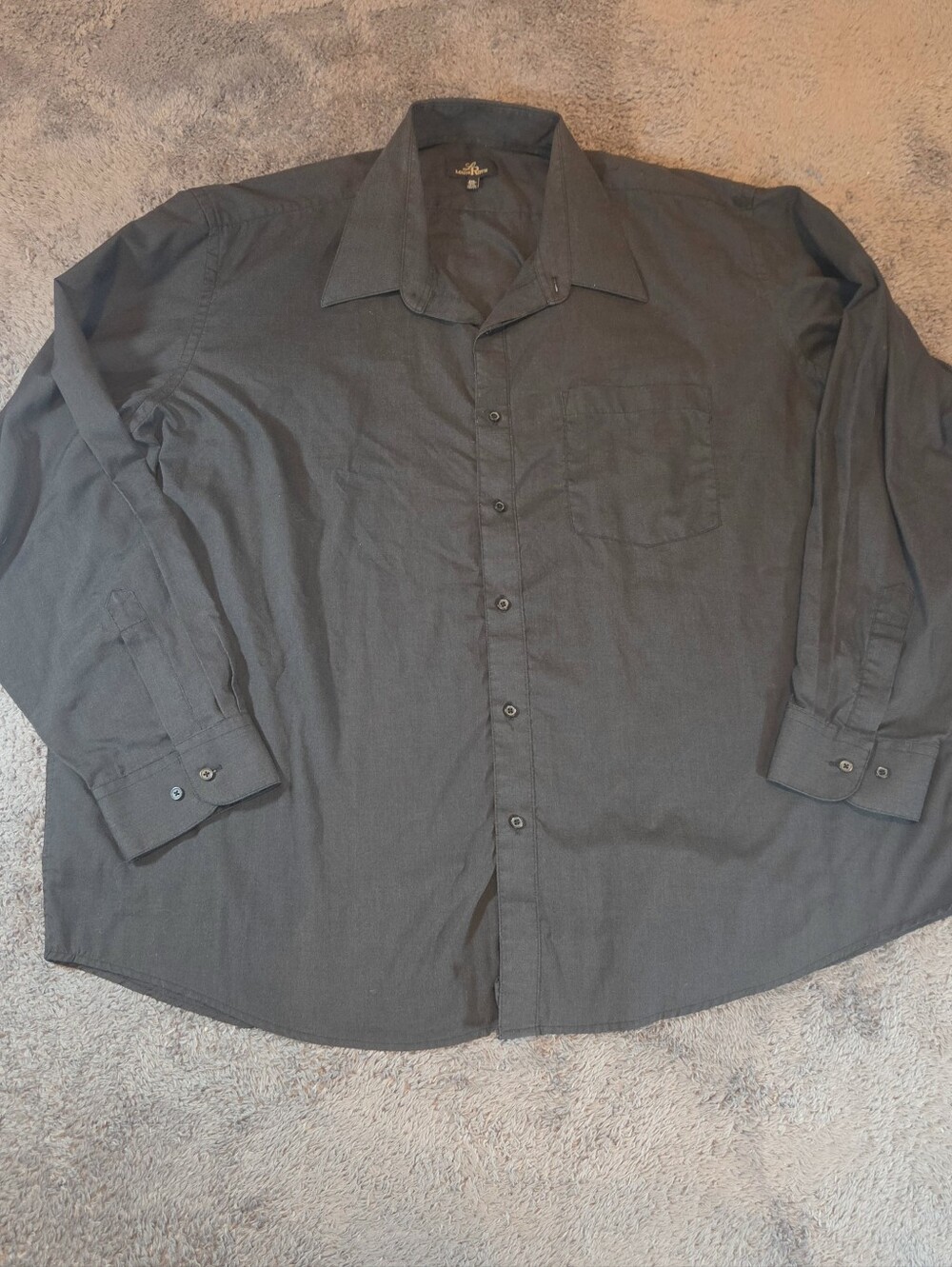 Louis Roth Men’s 2XL Black Dress Shirt 18.5 34/35 Long Sleeve Button Front